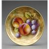 Image 1 : A Royal Worcester small saucer dish, - A Royal Worcester small saucer dish, painted with peaches...