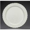 Image 1 : A creamware large circular dish, - A creamware large circular dish, the shaped border moulded wi...