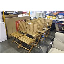 SET OF 8 TEAK WOOD PATIO CHAIRS