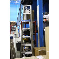 2 ALUMINUM STEP LADDERS; ONE 8' ONE 6'