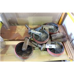 4 LARGE HEAVY DUTY CASTERS