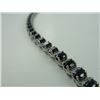 Image 2 : 14.55CT BLUE SAPPHIRE AND DIMAOND TENNIS BRACELET. STERLING SILVER, 15.1GRAMS INCLUDES $1000