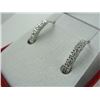 Image 2 : NEW .15CT DIAMOND HOOP EARRINGS, STERLING SILVER, INCLUDES $500 CERTIFICATE