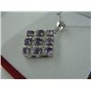 Image 2 : 1.85CT AMETHYST AND DIAMOND NECKLACE SET, STERLING SILVER, INCLUDES $450 CERTIFICATE