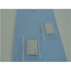 2X .999 FINE SILVER GRYPHON BARS. SWISS MINT. TAX EXEMPT