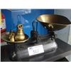 Image 1 : BLACK AND BRASS EARLY 1900S BALANCE BEAM SCALE