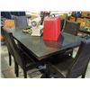 Image 1 : CONTEMPORARY DINING ROOM TABLE SET WITH JACKNIFE LEAF AND 6 BROWN LEATHER PADDED SIDE CHAIRS