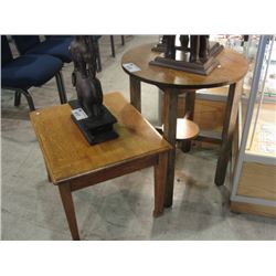 2 EARLY 1900S OAK SIDE TABLES