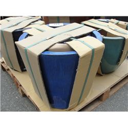 LARGE BLUE 3PC PLANTER SET