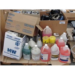 PALLET LOT OF ASSORTED CLEANERS AND SOLVENTS