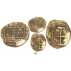 Bogota, Colombia, cob 2 escudos, 1667R, first date of Charles II, ex-Santa Fe Collection.