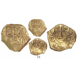 Bogota, Colombia, cob 2 escudos, posthumous Charles II, no assayer, from the 1715 Fleet.