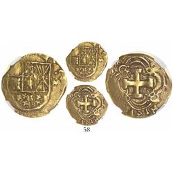Bogota, Colombia, cob 2 escudos, Philip V, assayer M to right (1732-42), encapsulated NGC XF 40, ex-