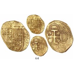 Seville, Spain, cob 2 escudos, 1595 date to right (vertical), assayer not visible (B).