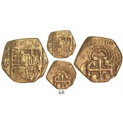 Seville, Spain, cob 2 escudos, 1611V/D, very rare over-assayer (unlisted).