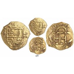 Seville, Spain, cob 2 escudos, (16)17/5D, very rare overdate (unlisted).