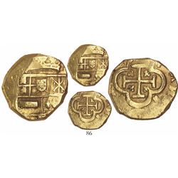 Seville, Spain, cob 4 escudos, Charles II, assayer not visible.