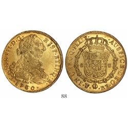 Potosi, Bolivia, bust 8 escudos, Charles III, 1780PR.