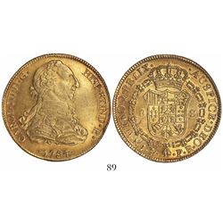 Potosi, Bolivia, bust 8 escudos, Charles III, 1784PR.