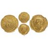 Image 1 : Costa Rica (Central American Republic), 4 escudos, 1837E, rare, encapsulated NGC XF details / surfac