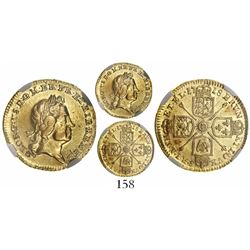 Great Britain (London, England), 1/4 guinea, George I, 1718, encapsulated NGC AU 55.