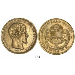 Guatemala, 20 pesos, 1869R, Carrera.