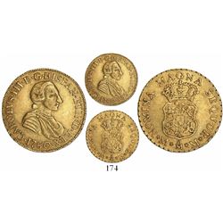 Mexico City, Mexico, bust 2 escudos, Charles III (young bust), 1760MM, very rare, ex-Huntington.