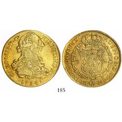 Lima, Peru, bust 8 escudos, Charles III, 1784MI.