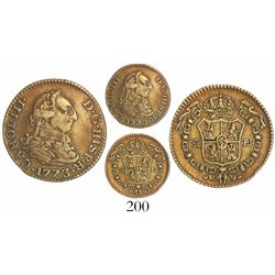 Madrid, Spain, bust 1/2 escudo, Charles III, 1773PJ.