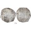 Image 1 : Potosi, Bolivia, cob 8 reales, 1619T, Grade-1 quality but Grade 3 on tag, original certificate missi