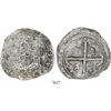 Image 1 : Potosi, Bolivia, cob 8 reales, Philip II, assayer C? (very rare, if so), Grade 3.