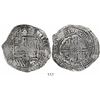 Image 1 : Potosi, Bolivia, cob 8 reales, •1•6•5•0•, assayer O, with crowned-L countermark on cross, rare.