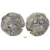 Image 1 : Potosi, Bolivia, cob 8 reales, 1649O/sR, with crowned-•F• countermark on shield.