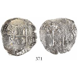 Potosi, Bolivia, cob 4 reales, 1658E.