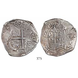 Potosi, Bolivia, cob 8 reales, 1671E.