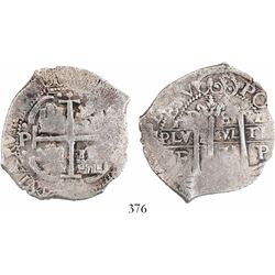 Potosi, Bolivia, cob 8 reales, 1671E.