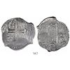 Image 1 : Potosi, Bolivia, cob 8 reales, 1678E, unique error with assayer on both sides of cross.