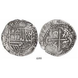 Potosi, Bolivia, cob 8 reales, Philip II, assayer RL.