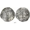 Image 1 : Potosi, Bolivia, cob 8 reales, Philip III, assayer M, quadrants of cross transposed.
