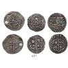 Image 1 : Lot of 3 Potosi, Bolivia, cob 1R, Philip II, assayer B (where visible).
