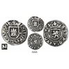 Image 1 : Potosi, Bolivia, cob 1/4 real, Philip II, assayer M to right and mintmark P to left of castle, extre