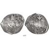 Image 1 : Potosi, Bolivia, cob 8 reales, 1657E, pomegranate at top.
