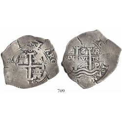 Potosi, Bolivia, cob 8 reales, 1684VR.