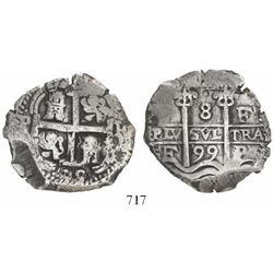 Potosi, Bolivia, cob 8 reales, 1699F.