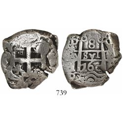 Potosi, Bolivia, cob 8 reales, 1760Y-q-V, unique (unlisted).