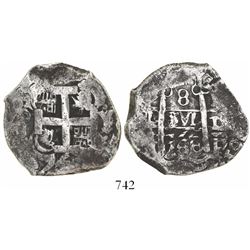 Potosi, Bolivia, cob 8 reales, 1768Y-V-Y, rare (unlisted).