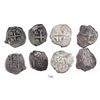 Image 1 : Lot of 4 Potosi, Bolivia, cob 2 reales, Philip V and Charles III, various dates (all visible).
