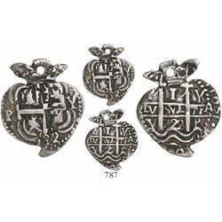 Potosi, Bolivia, cob 1 real Heart, 1722Y, very rare, Sedwick Plate Coin.