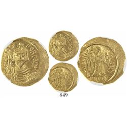 Byzantine Empire, AV solidus, Phocas, AD 602-610, encapsulated NGC MS, strike 4/5, surface 5/5.