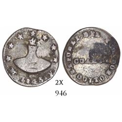 Quito, Ecuador, 1/4 real, 1843MV, ex-Bir.